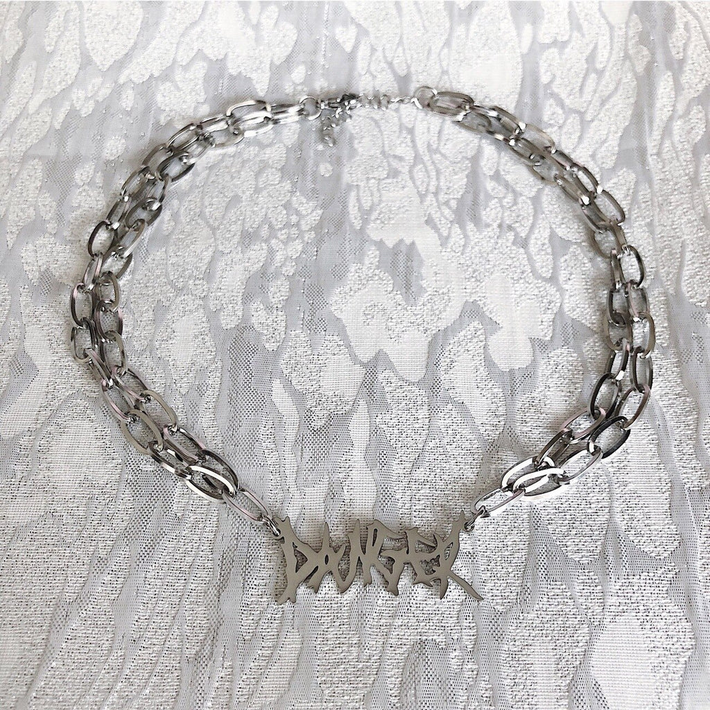 Minimalist Metal Letter Thorns Chokers Necklaces for Men Women Hip Hop Night Club Jewelry Punk Chains Necklace Party