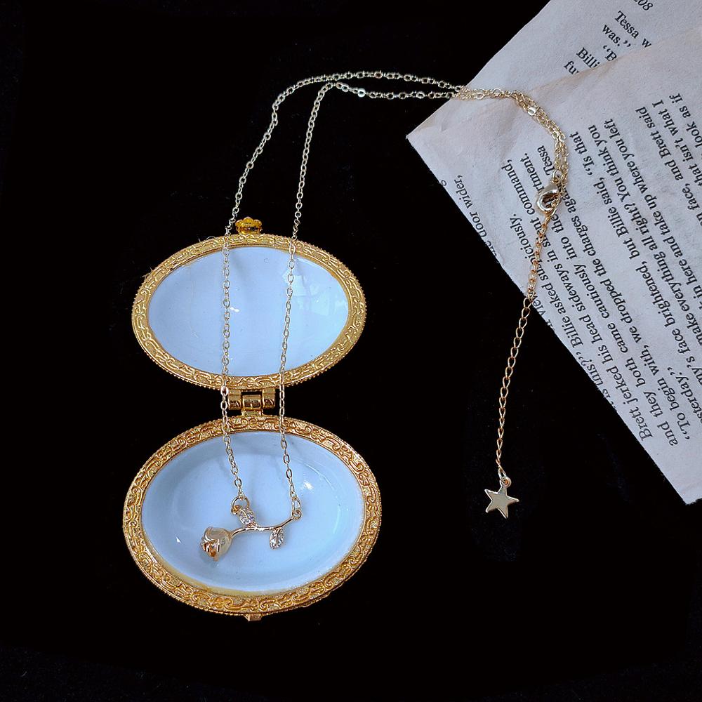 Minimalist Rose Floral Choker Zircon Necklace Rhinestone For Anniversary Valentine's Day Wedding Pendant Necklace 132