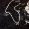 Minimalist Simple Geometric Double Circle Necklaces Women Design Irregular Clavicle Chain Vintage Baroque Jewelry Gift