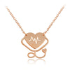 Miss Zoe ECG Stethoscope Love You Pendant Necklace Heart Shape Rose Gold Silver Jewelry Gift for Doctor Nurse Lovers Women Men