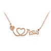Miss Zoe ECG Stethoscope Love You Pendant Necklace Heart Shape Rose Gold Silver Jewelry Gift for Doctor Nurse Lovers Women Men