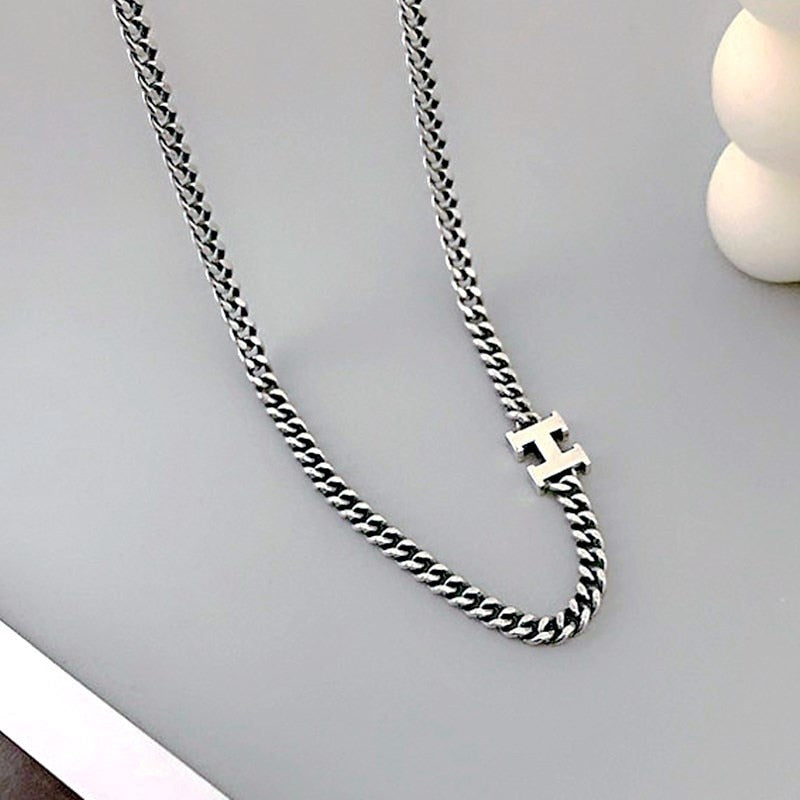 Miuoxion  Retro The Letter H Necklace Simple Personality Jewelry For Women Feature Nmour Charm Gift