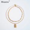 Miwens Za Design Metal Pack Medallion Necklace Women Christmas Jewelry Bohemia Maxi Heart Chians Pendant Necklaces