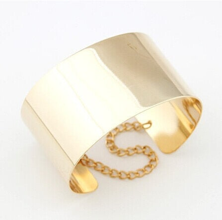 [Mix 10USD] Fashion jewelry Mirror Punk Rock Wide Fl Gold Tone or Silver Tone Bangle Cuff Bracelet Bangle B036