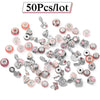 Mixed Random Delivery Silver Plated Pink Beads Charms Fit Brand Europe Bracelets Necklace For Women Jewelry Making Special Offer