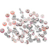 Mixed Random Delivery Silver Plated Pink Beads Charms Fit Brand Europe Bracelets Necklace For Women Jewelry Making Special Offer