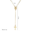 Mling Cross Pendant Necklaces Women Rose Gold Sliver Chain Long Necklace Men Rosary Madonna Coin Necklaces Religious Jewelry ED5