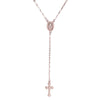 Mling Cross Pendant Necklaces Women Rose Gold Sliver Chain Long Necklace Men Rosary Madonna Coin Necklaces Religious Jewelry ED5