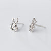 925 Sterling Silver Hollow Cat Earrings Animal Stud Earrings Fine 925 Pure Silver Jewelry Brincos for Women