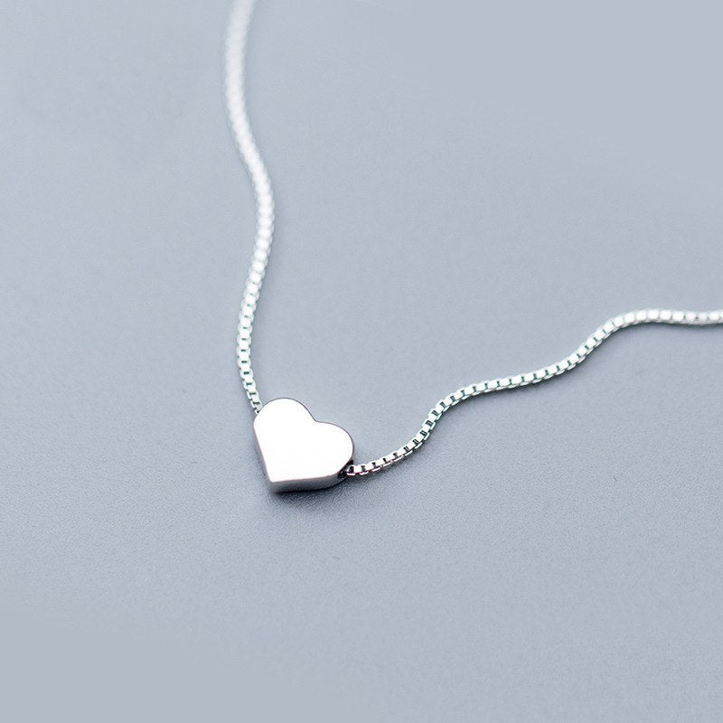 925 Sterling Silver Love Heart Necklaces & Pendant Simple Luxury Necklaces for Women Fashion Jewelry Colar Bijoux