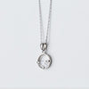 925 Sterling Silver Simple Round Pendant Zircon Pendant Necklaces for Women Girls Fashion Choker Necklace
