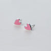 New Arrival Pure 925 Sterling Silver Pink Heart Love Shape Stud Earrings for Women Girls Gifts Fashion Jewelry