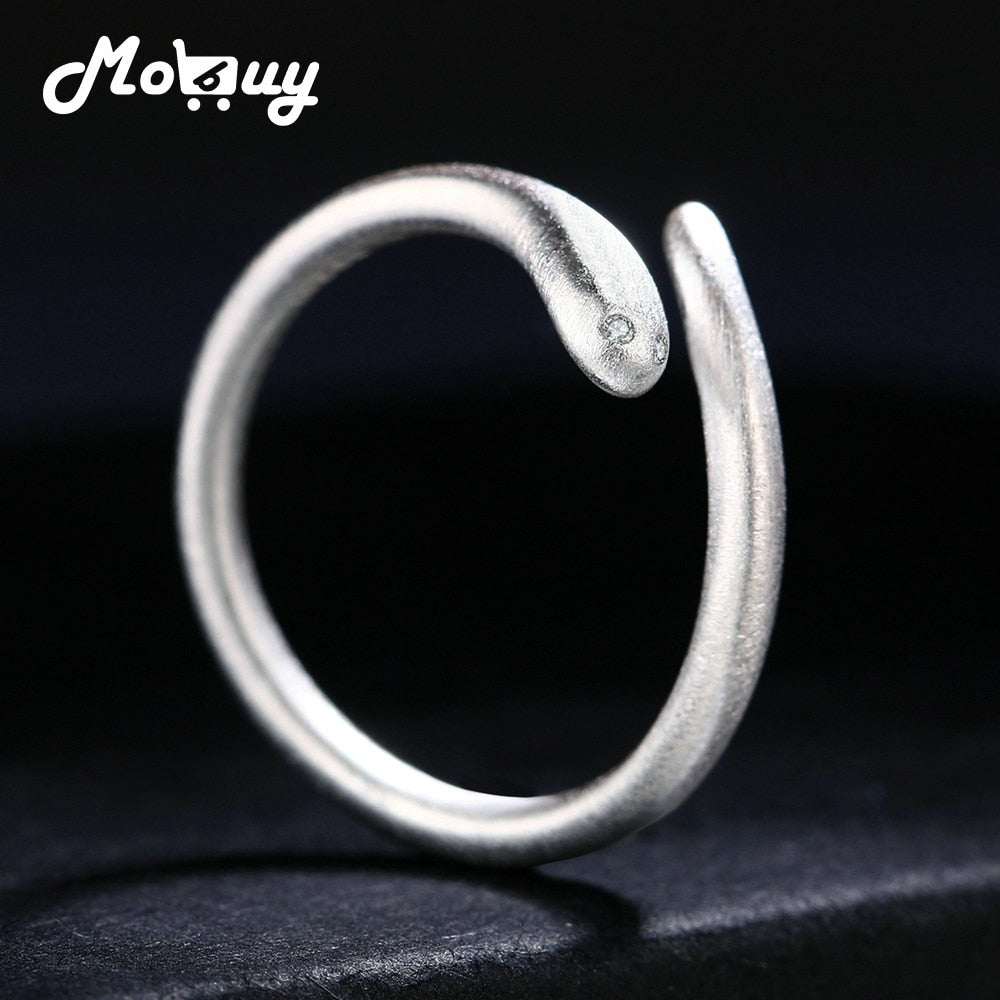 100% 925 Sterling Silver Adjustable Snake Rings For Women & Men Ethnic Gift Fine Jewelry MBRY050