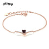 MBHI011 Love Heart Natural Gemstone Garnet Bracelets $ Bangles 925 Sterling Silver Fine Jewelry Rose Gold Plated For Women