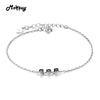 MBHI016 Simple Style Black Gemstone Chalcedony Bracelet & Bangles 925 Sterling Silver Jewelry White Gold Plated For Women