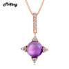 MBNI003 Natural Gemstone Purple Amethyst Shinning Star Necklace &Pendant 925 Sterling Silver Rose Gold Plated Fine Jewelry