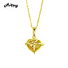 MBNI017 Heart Cut Natural Gemstone Citrine Bow Necklaces & Pendants 925 Sterling-Silver-Jewelry 14K Yellow Gold Plated