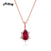 MBNI024 Star Natural Gemstone Red Garnet Necklace & Pendant 925 Sterling Silver Rose Gold Plated Fine Jewelry Gift
