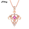MBNI050 Natural Gemstone Ruby Fairy Crown Necklace & Pendant 925 Sterling Silver Rose Gold Plated Fine Jewelry For Women