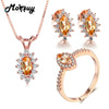 Natural Gemstone 100% 925 Sterling Silver Jewelry Sets For Women 3pcs Marquise Citrine Fine Jewelry Wholesale V005ENR