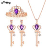 Natural Gemstone Vintage Keys 3pcs Jewelry Sets 100% 925 Sterling Silver For Women Engagement Fine Jewelry V010ENR