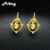 Oval Moonstone Romantic Gemstone Earrings 925 Sterling Silver 14K Yellow Gold Plated Fine Jewelry For Women MBEI051