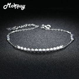 Punk Style 100% Real 925 Sterling Silver honeycomb Charm Bracelet Fine Jewelry For Women Girls Party Gift MBHY016