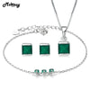 Trendy Jewelry Sets Natural Gemstone Green Chalcedony 100% 925 Sterling Silver Fine Jewelry For Women Party V008ENH