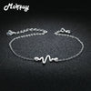 Wiredrawing 100% Real 925 Sterling Silver Romantic Electrocardiogram Bracelet For Women Girls Gift Fine Jewelry MBHY007