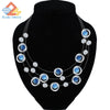 Modern 3 Layer Necklace Shades of Color Geometric Steel Cord Necklace Women Necklace