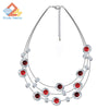 Modern 3 Layer Necklace Shades of Color Geometric Steel Cord Necklace Women Necklace