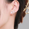Modian 925 Sterling Silver Round Exquisite Moonstone 4 5 6 MM Stud Earrings Platinum Plated Charm Ear Studs For Women Jewelry