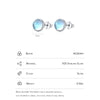 Modian 925 Sterling Silver Round Exquisite Moonstone 4 5 6 MM Stud Earrings Platinum Plated Charm Ear Studs For Women Jewelry