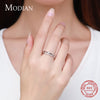 Modian Real 925 Sterling Silver Line Fashion Clear CZ Rings For Women Luxury Jewelry 2021 Wedding Accessories Gift With Box