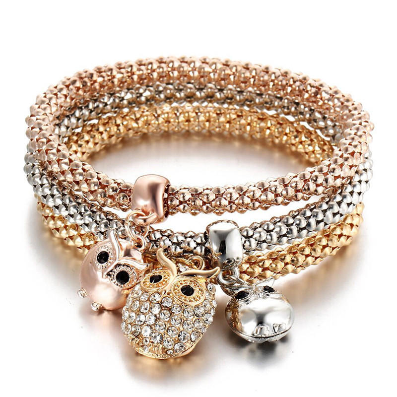 2020 New Fashion Bracelets Bangles Jewelry Gold Color Chain Bracelet Round Hollow Charm Bracelets For Women