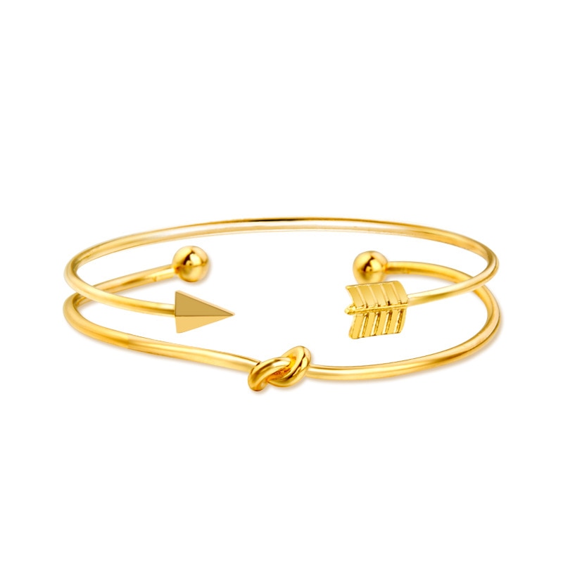 4pcs/1set Gold Color Leaf Coin Knot Bracelet Bohemian Geometric Metal Chain Bracelet Statement Jewelry