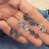 6 Pairs/Set Heart Moon Triangle Stud Earrings for Women Vintage Bohemian Summber Beach Geometry Boucle D'oreille Jewelry