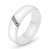 Black White Ceramic Ring With One Row Australia Zircon Engagement Rings for Women