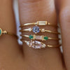Fashion 4pcs/set Gold Color Plating Simple Boho Rings Women Zircon bohemian Engagement Rings