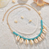 Modyle Blue Rope Chain Natural Seashell Choker Necklace Collar Necklace Shell Choker Necklaces for Summer Beach Gifts