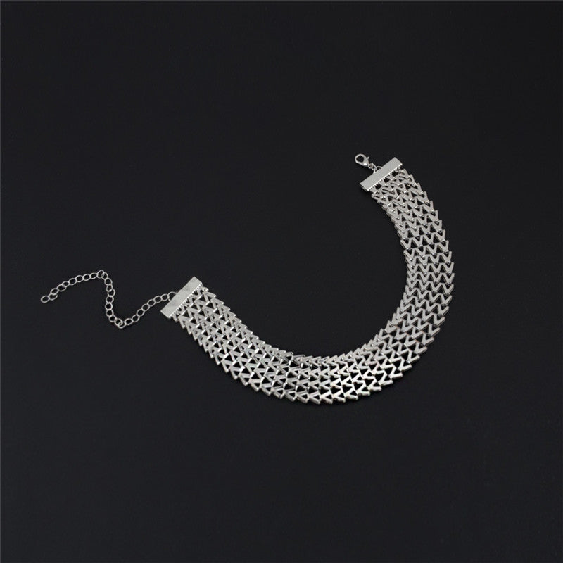 New Fashion Jewelry Hollow Gold and Silver Color Choker Necklace Gift for Women Girl