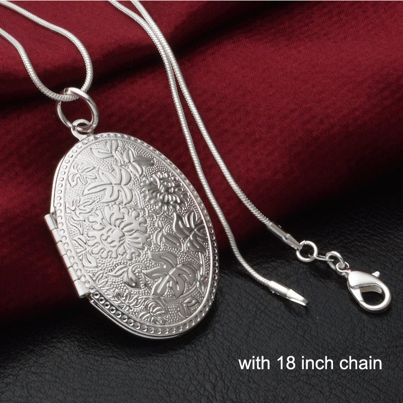 New Fashion Vintage Photo Locket Pendant Necklace Sliver Plated Jewelry Necklaces & Pendants Women Gift