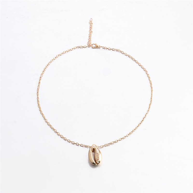 Vintage Silver Alloy Conch Gold Shell Necklace For Women shape Pendant Simple Seashell Ocean Beach Boho Bohemian Jewelry