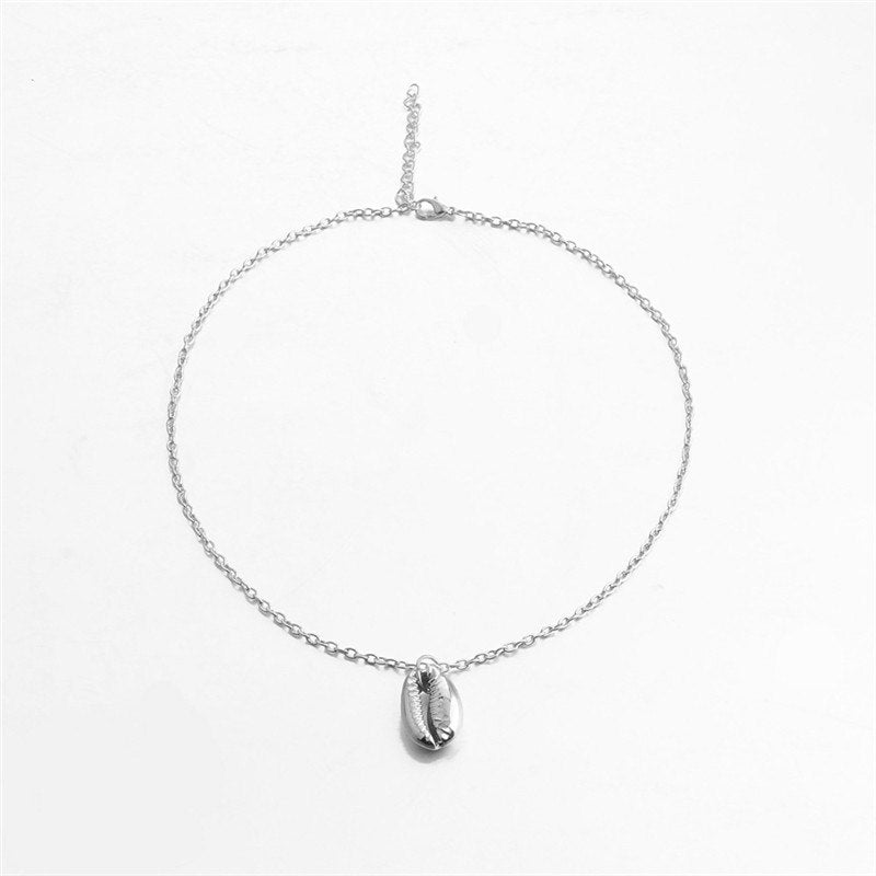 Vintage Silver Alloy Conch Gold Shell Necklace For Women shape Pendant Simple Seashell Ocean Beach Boho Bohemian Jewelry