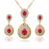 Women bridal Wedding Jewelry Set Charm Crystal Water Drop Pendant Necklaces Earrings Sets Cubic Zircon bijoux