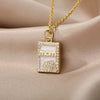 Mom Letter Colorful Zircon Pendant Necklace For Women Stainless Steel Gold Color Necklaces Mother's Day Jewelry Gift collares