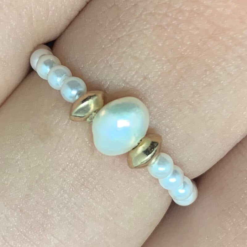 Momiji Bohemian Bead Rings Section Multi Color Natural Stone Jewelry Handmade Gifts Women Girls Wedding Rings Elastic Adjustable