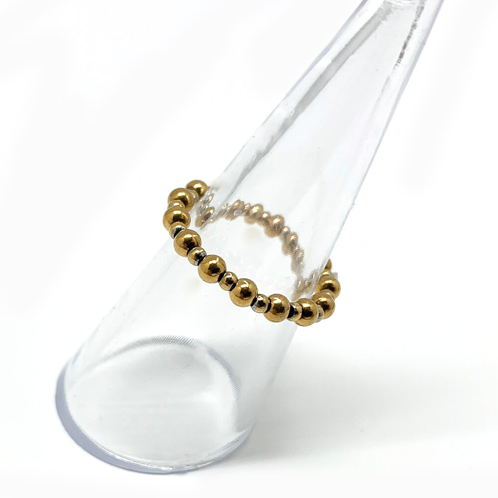 Momiji Bohemian Bead Rings Section Multi Color Natural Stone Jewelry Handmade Gifts Women Girls Wedding Rings Elastic Adjustable