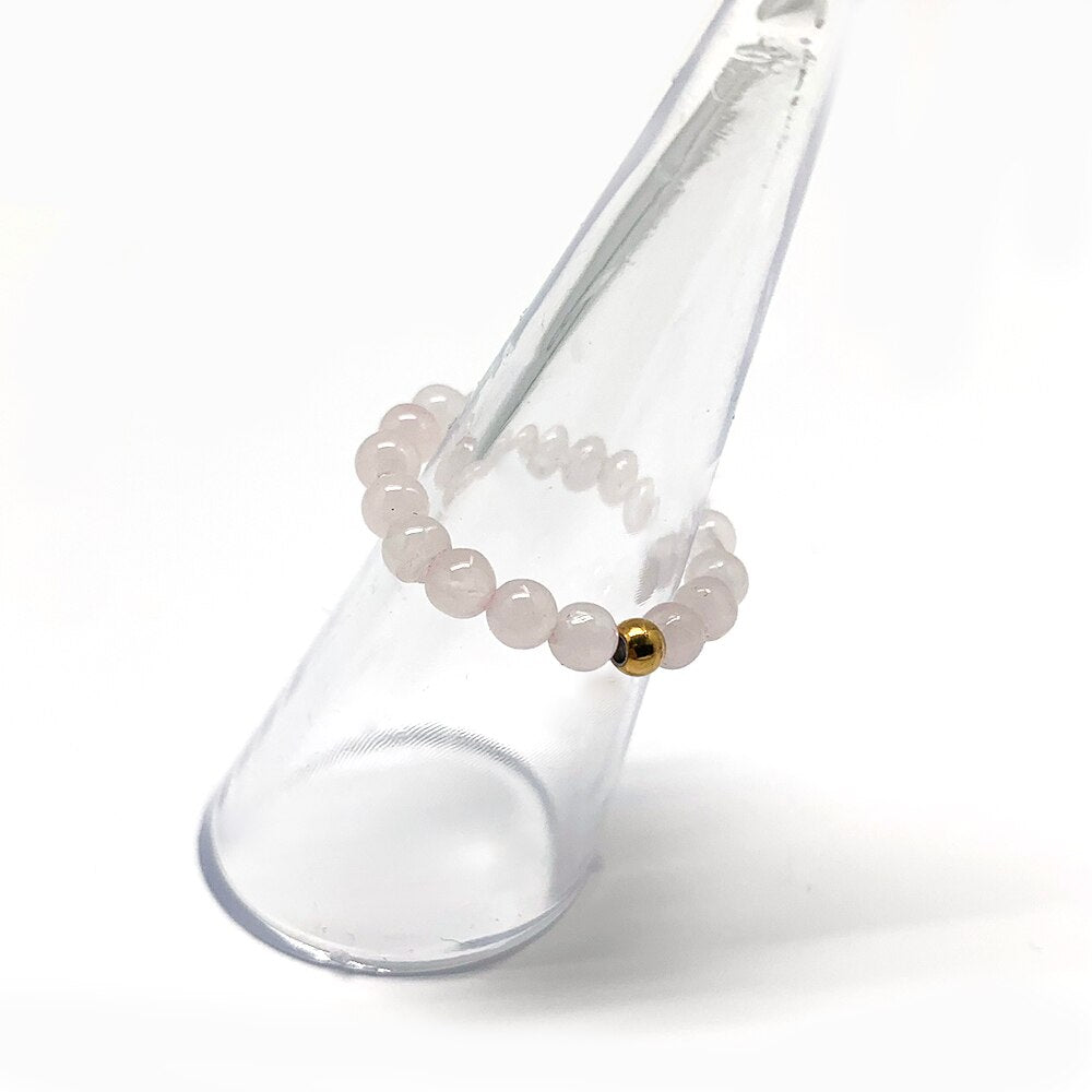 Momiji Bohemian Bead Rings Section Multi Color Natural Stone Jewelry Handmade Gifts Women Girls Wedding Rings Elastic Adjustable