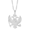 Montenegro Flag Pendant Necklaces for Women Double Headed Eagle Stepping Lion Crown Ethnic Jewelry Gifts for Montenegrin